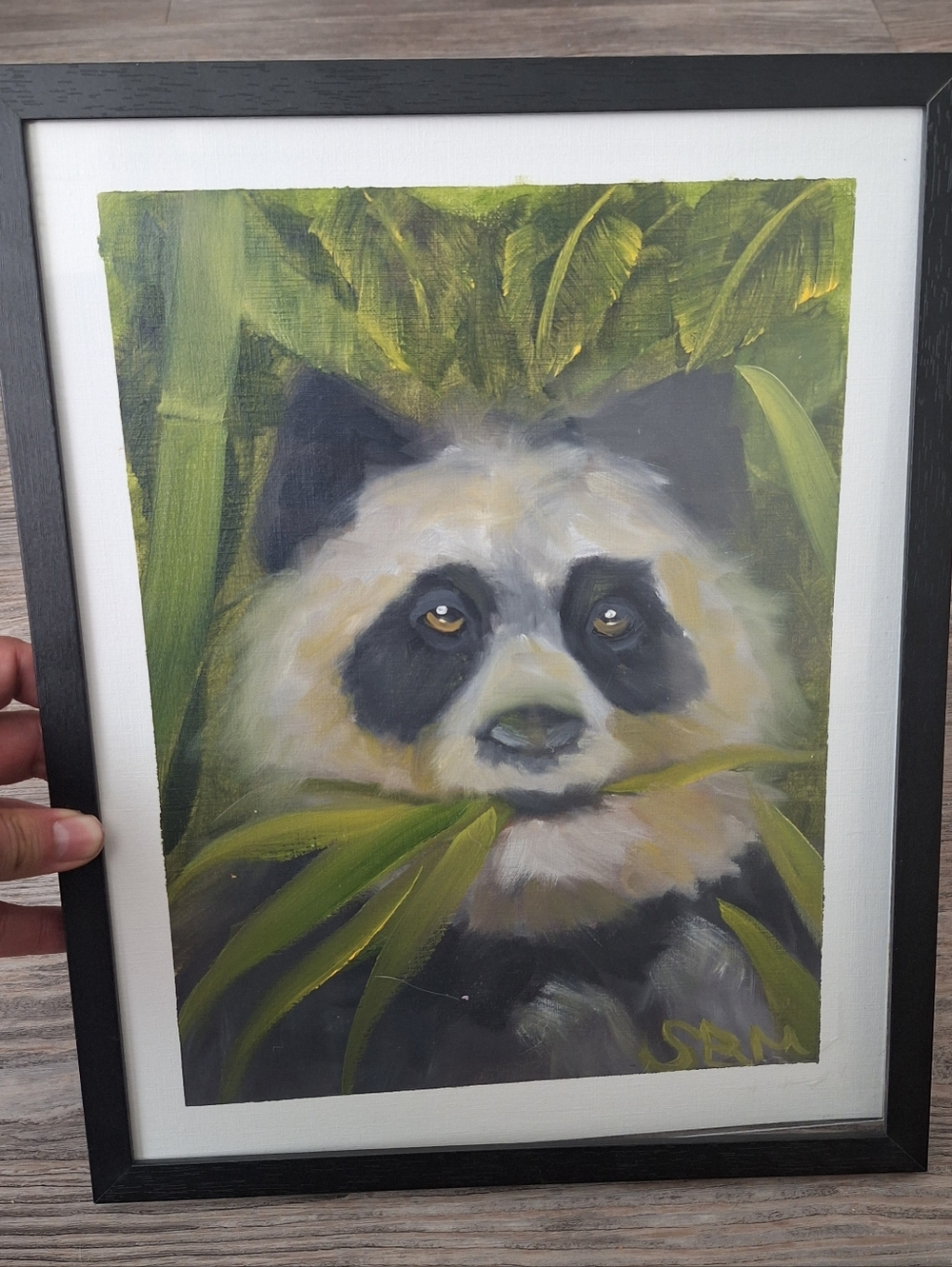 Oil Painting Panda habitat 11x14 measurements